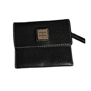 Dooney & Bourke Black Pebble Leather Trifold Wallet